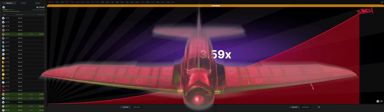 Imagen de demostración del juego Aviator